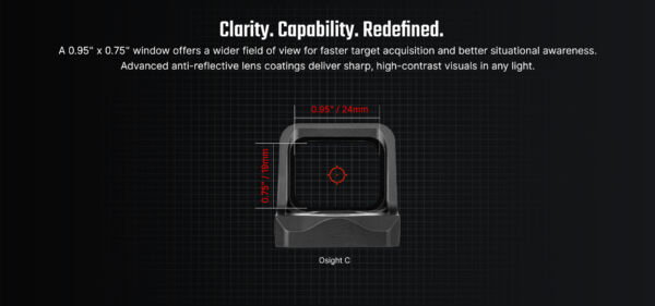 Osight C 3 MOA Dot & 32 MOA Circle Multi-Reticle System Red Dot Sight with Large Window and Side-Loading Battery - Image 7