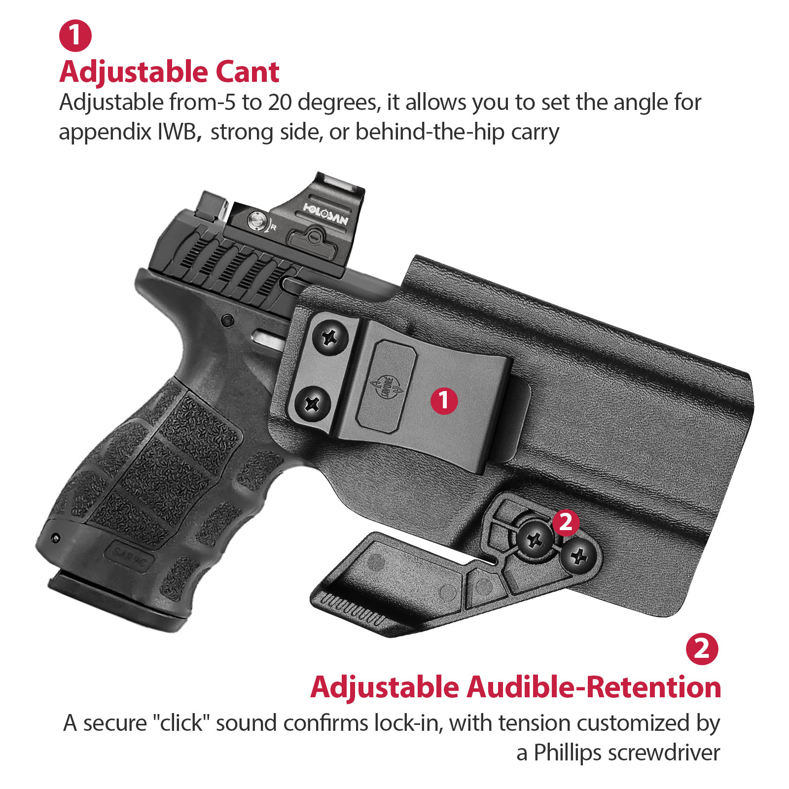 SAR9 Compact SOCOM IWB Holster w/claw Black - Image 6